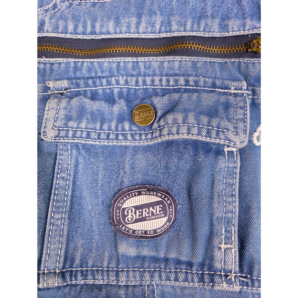 Berne Workwear Denim Bib Overalls Mens 40x34 Blue Carpenter B913DN - Picture 5 of 10